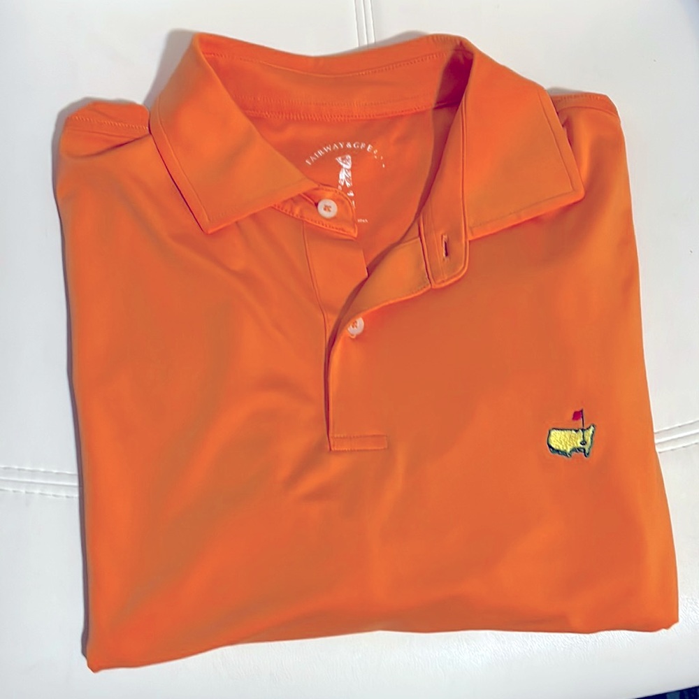 Fairway & Green Men’s Short Sleeve Master’s Logo Golf Polo Shirt Size Medium